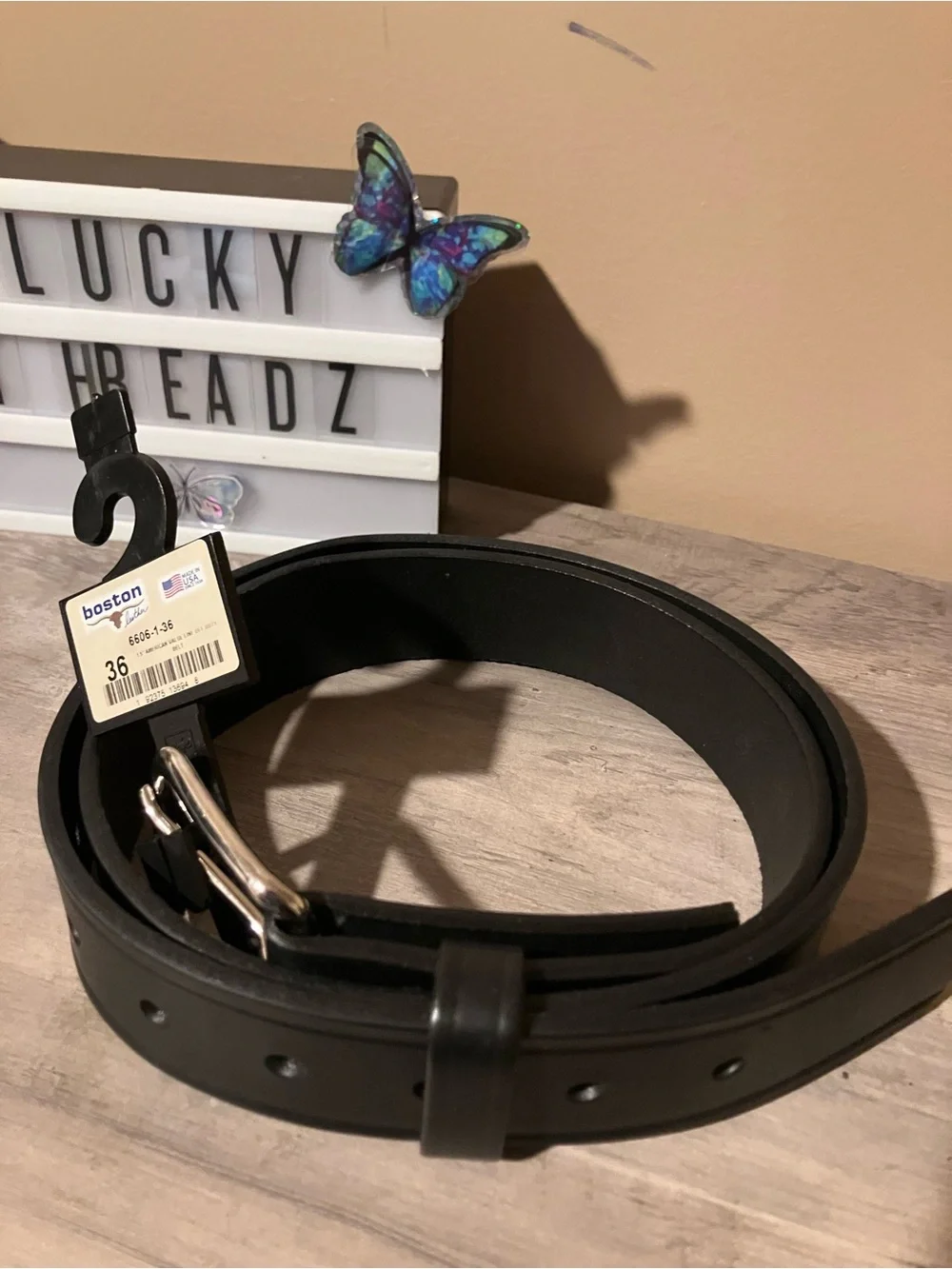Boston Leather Made in USA 1.5” Duty Belt Size 36 Black Genuine Leather